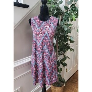 Cynthia Rowley Women's Multicolor Round Neck Sleeveless Knee Length Dress Small